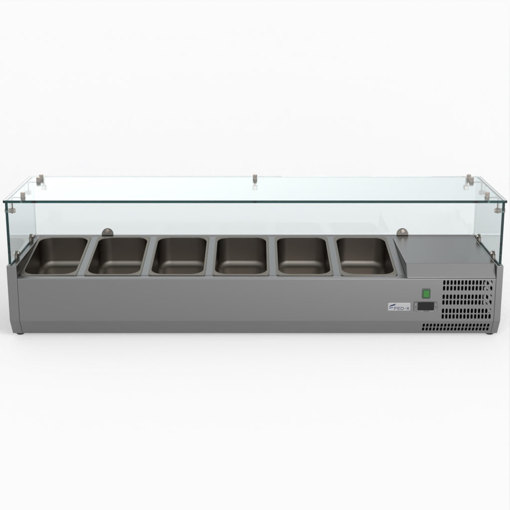 Flat Glass Salad Bench - FED-X XVRX1500/380