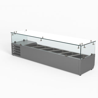 Flat Glass Salad Bench - FED-X XVRX1500/380