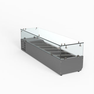 Flat Glass Salad Bench - FED-X XVRX1500/380