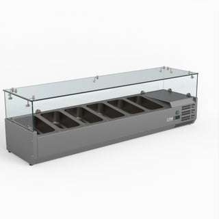 Flat Glass Salad Bench - FED-X XVRX1500/380