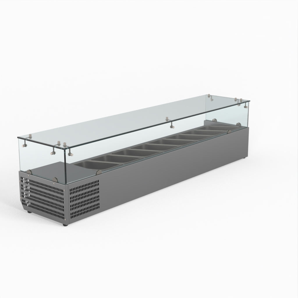 Flat Glass Salad Bench - FED-X XVRX1800/380