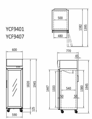Atosa Single Glass Door Lightbox Freezer YCF9407