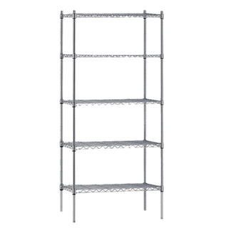 Atlas Shelving 5 Shelf Add-on Wire Shelving 610mmW x 535mmD x 1880mmH (includes 5 Shelves, 2 posts only & all hardware) - A21247EPL5