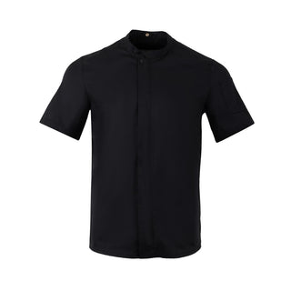 Southside Harlem Short Sleeve Zipper Chef Jacket Black Size XL - BA115-XL