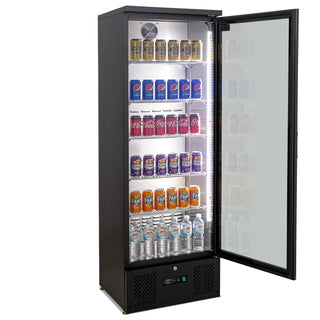 AG Equipment 300L Upright Glass Door Display / Backbar Fridge - Black B300G