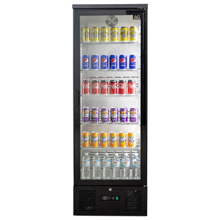 AG Equipment 300L Upright Glass Door Display / Backbar Fridge - Black B300G
