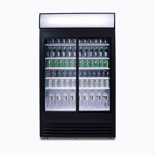 Bromic Upright Display Fridge - 945L - 2 Doors - Sliding - Flat Glass - Lightbox GM0980LS-NR