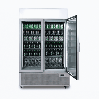 Bromic GM1100LS-NR Two Flat Glass Door Upright Display Fridge - 1082L- Bromic Refrigeration BR-3736234