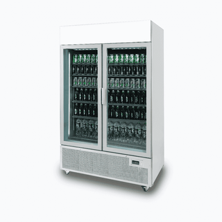 Bromic GM1100LS-NR Two Flat Glass Door Upright Display Fridge - 1082L- Bromic Refrigeration BR-3736234