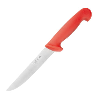 Hygiplas Stiff Blade Boning Knife Red 150mm - C890