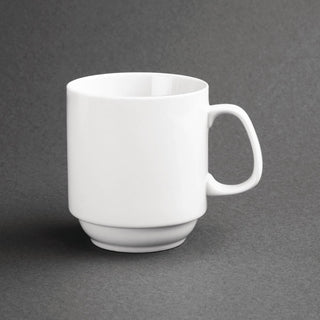 Olympia Whiteware Stacking Mugs 285ml (12 Pack) - CB461