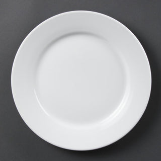 Olympia Whiteware Wide Rimmed Plates 250mm (12 Pack) - CB481