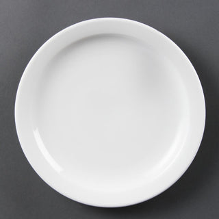 Olympia Whiteware Narrow Rimmed Plates 200mm (12 Pack) - CB488