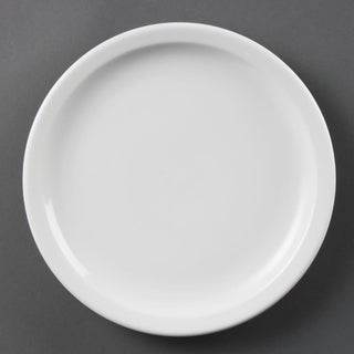 Olympia Whiteware Narrow Rimmed Plates 230mm (12 Pack) - CB489