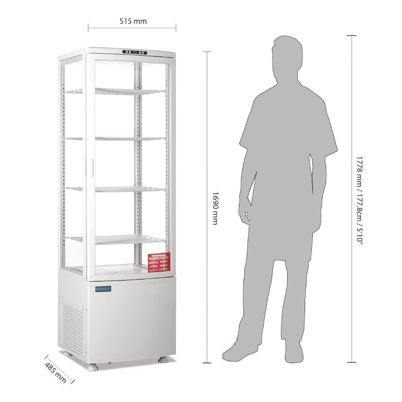 C-Series Curved Door Display Fridge White 235Ltr- Polar CB509-A