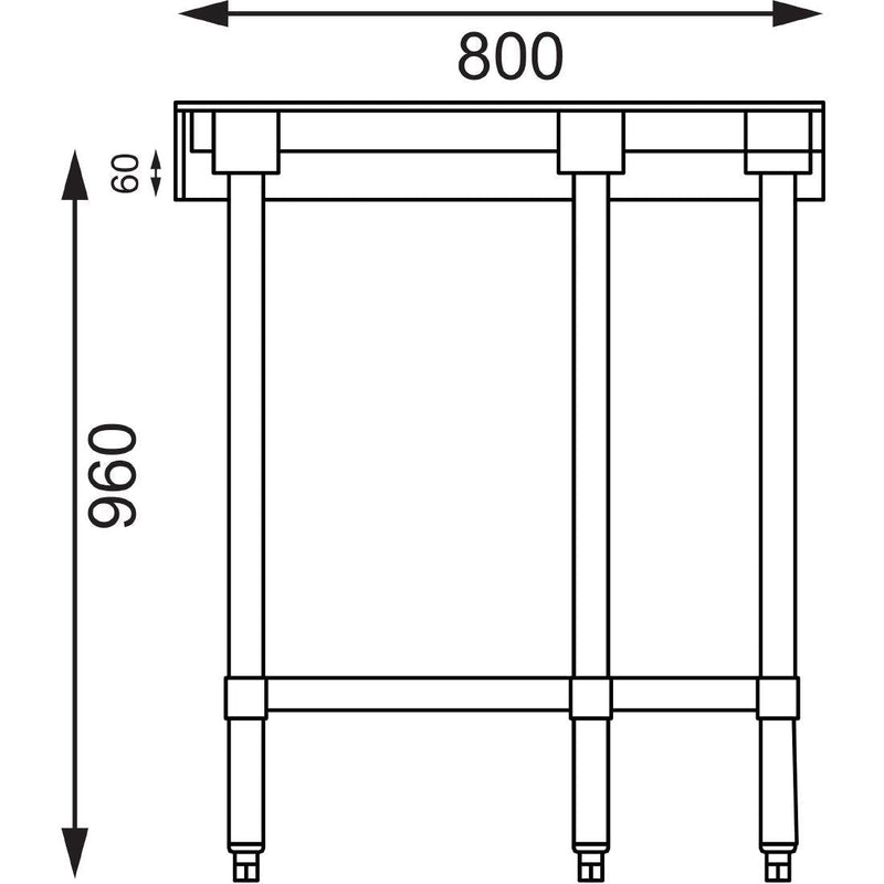 Stainless Steel Corner Table- Vogue CB907