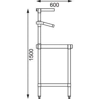 Stainless Steel Prep Station with Gantry 1200mm- Vogue CB908