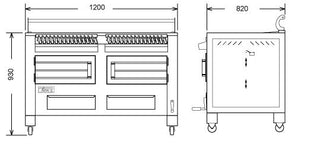 CBQ-M120 Charcoal Barbecue/Grill- Semak CBQ-M120-SEM