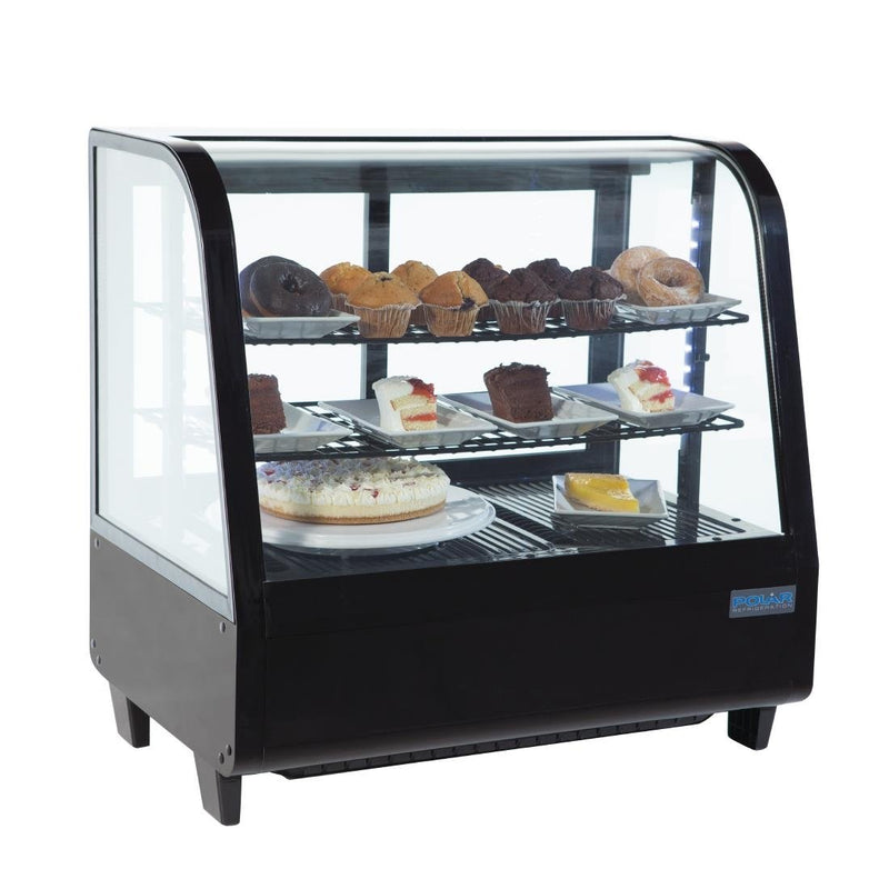 C-Series Countertop Food Display Fridge 100Ltr Black- Polar CC611-A