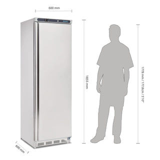 C-Series Upright Fridge Stainless Steel 400Ltr- Polar CD082-A