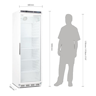 C-Series Upright Display Fridge White 400Ltr- Polar CD087-A