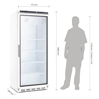 C-Series Upright Display Fridge White 600Ltr- Polar CD088-A