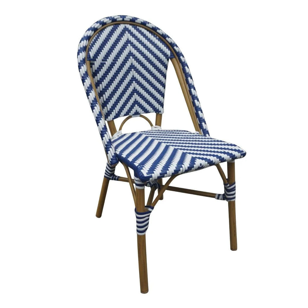 Parisian Style Rattan Side Chair Blue (Pack of 2)- Bolero CH110