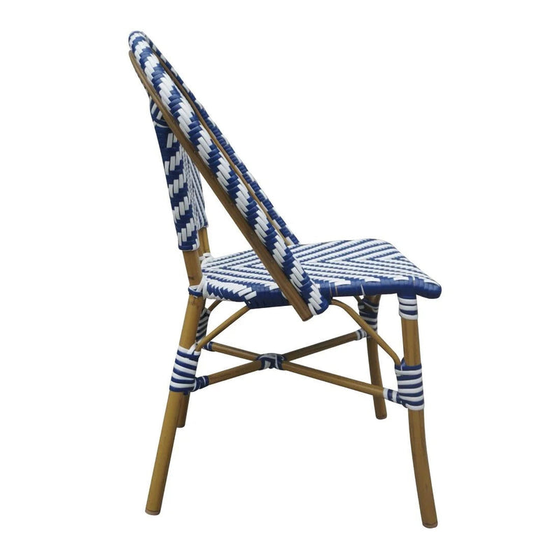 Parisian Style Rattan Side Chair Blue (Pack of 2)- Bolero CH110