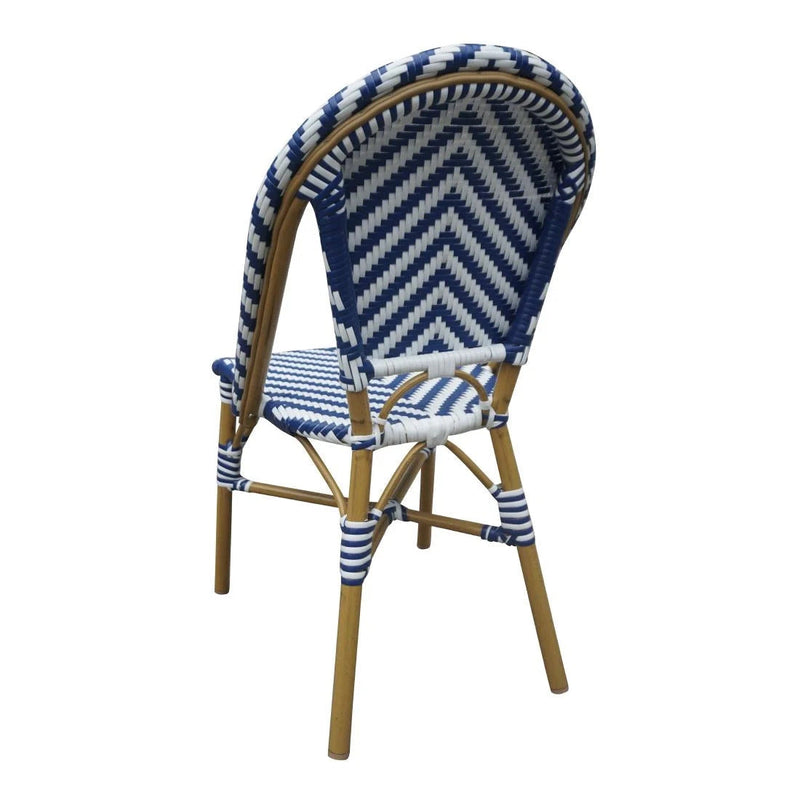 Parisian Style Rattan Side Chair Blue (Pack of 2)- Bolero CH110