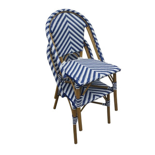 Parisian Style Rattan Side Chair Blue (Pack of 2)- Bolero CH110