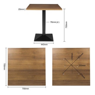 Complete Square Table 700mm- Bolero CH992