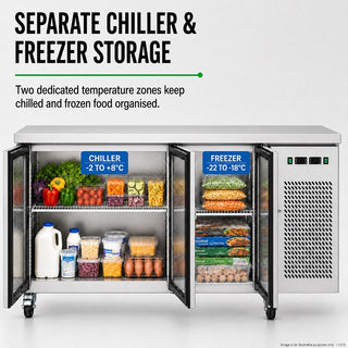 Thermaster Dual-Temperature GN Counter Refrigerator - GN3100DT