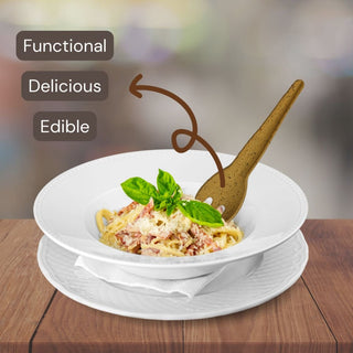 Edible Cheesy Garlic Spork - Carton of 1000- Edible Cutlery Edible-Cheesy-Garlic-Spork-1000