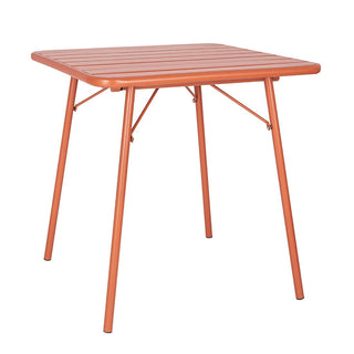 Bolero Terracotta Square Slatted Steel Table - 700mm - CK064