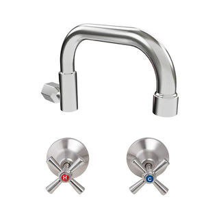 3Monkeez Cleaner's Sink Tap Set with Swivel Spout and Cross Handle Top Assemblies - T-3MSS-CSCTS