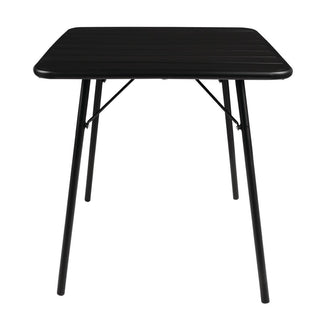 Square Slatted Steel Table Black 700mm- Bolero CS731