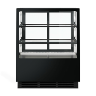 Bonvue Noir Tot 900mm 2 Shelves Square Cake Display Cabinet - CVS90-2B