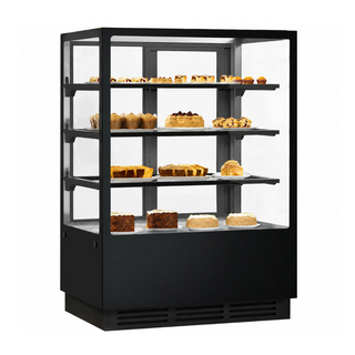 Bonvue Noir Prime 900mm 3 Shelves Square Cake Display Cabinet - CVS90-3B