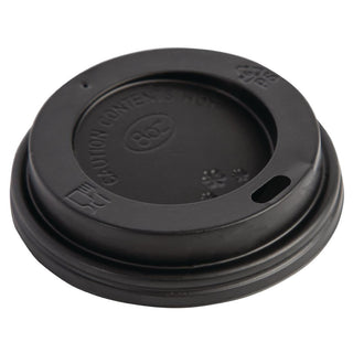 Fiesta Recyclable Coffee Cup Lids Black 225ml (Pack of 50) - CW715