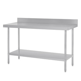 Vogue Premium Stainless Steel Table with Splashback 1800mm - DA341