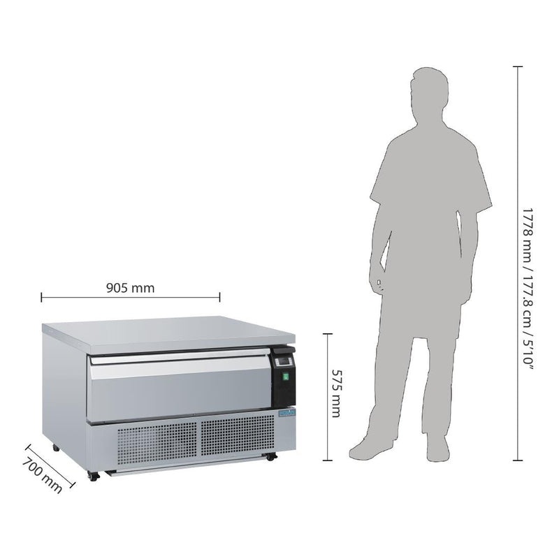 U-Series Single Drawer Counter Fridge Freezer 2xGN- Polar DA994-A