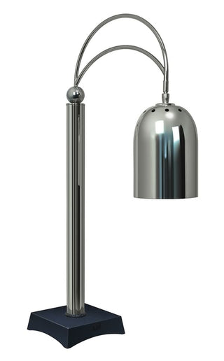Hatco Glo-Ray Decorative Carving Station in Bright Nickel - Freestanding overhead heat lamp on sturdy 203mm square base 527mm x 864mm - 1168mm - DCS400-1-BN