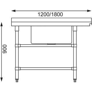 Dishwasher Inlet Table with Sink Outlet - L/H- Vogue DE471