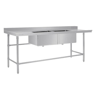 Dishwasher Inlet Table with Double Bowl Sink- Vogue DE475