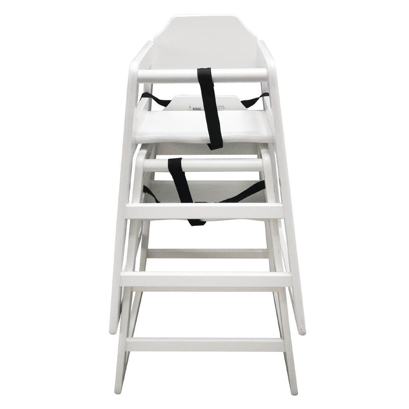 Wooden High Chair Antique White Finish- Bolero DL833
