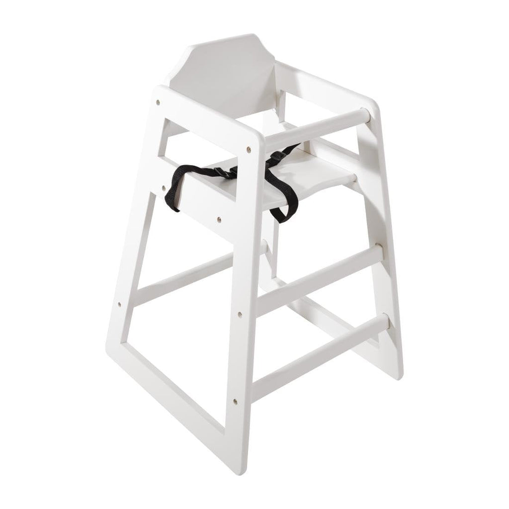 Wooden High Chair Antique White Finish- Bolero DL833