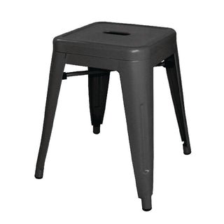 Low Metal Bar Stools Black (Pack of 4)- Bolero DL880