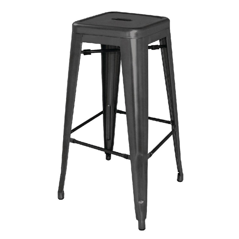 High Metal Bar Stools Black (Pack of 4)- Bolero DL881