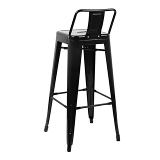 High Metal Bar Stools with Back Rests Black (Pack of 4)- Bolero DL882