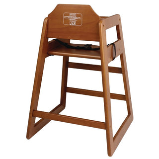 Wooden High Chair Dark Wood Finish- Bolero DL901